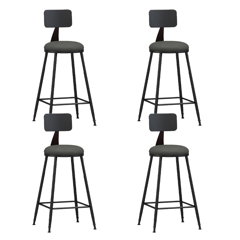 Industrial Matte Finish Coffee Shop Stool Footrest Low Back Stool Grey 4 Piece Set Counter Stool(26"H) Clearhalo 'Bar Furniture' 'Bar Stools' 'bar_stools' 'furn' 'furn_bar_stools' 'Furniture' 'furniture_bar_stools' 'Kitchen & Dining Furniture' 4790759