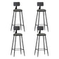 Industrial Matte Finish Coffee Shop Stool Footrest Low Back Stool Grey 4 Piece Set Bar Stool(30"H) Clearhalo 'Bar Furniture' 'Bar Stools' 'bar_stools' 'furn' 'furn_bar_stools' 'Furniture' 'furniture_bar_stools' 'Kitchen & Dining Furniture' 4790762
