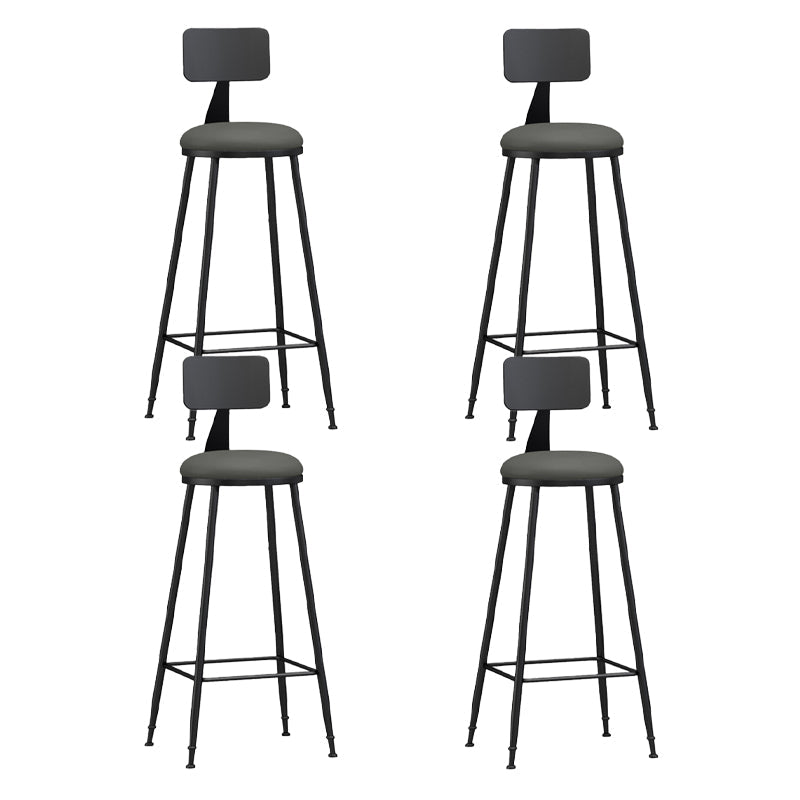 Industrial Matte Finish Coffee Shop Stool Footrest Low Back Stool Grey 4 Piece Set Bar Stool(30"H) Clearhalo 'Bar Furniture' 'Bar Stools' 'bar_stools' 'furn' 'furn_bar_stools' 'Furniture' 'furniture_bar_stools' 'Kitchen & Dining Furniture' 4790762