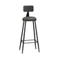 Industrial Matte Finish Coffee Shop Stool Footrest Low Back Stool Grey 1 Piece Bar Stool(33"H) Clearhalo 'Bar Furniture' 'Bar Stools' 'bar_stools' 'furn' 'furn_bar_stools' 'Furniture' 'furniture_bar_stools' 'Kitchen & Dining Furniture' 4790763
