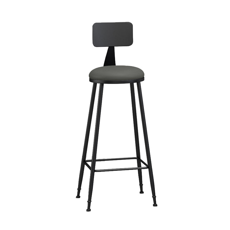 Industrial Matte Finish Coffee Shop Stool Footrest Low Back Stool Grey 1 Piece Bar Stool(33"H) Clearhalo 'Bar Furniture' 'Bar Stools' 'bar_stools' 'furn' 'furn_bar_stools' 'Furniture' 'furniture_bar_stools' 'Kitchen & Dining Furniture' 4790763