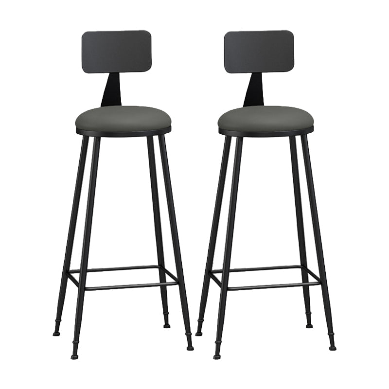 Industrial Matte Finish Coffee Shop Stool Footrest Low Back Stool Grey 2 Piece Set Bar Stool(33"H) Clearhalo 'Bar Furniture' 'Bar Stools' 'bar_stools' 'furn' 'furn_bar_stools' 'Furniture' 'furniture_bar_stools' 'Kitchen & Dining Furniture' 4790764