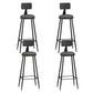Industrial Matte Finish Coffee Shop Stool Footrest Low Back Stool Grey 4 Piece Set Bar Stool(33"H) Clearhalo 'Bar Furniture' 'Bar Stools' 'bar_stools' 'furn' 'furn_bar_stools' 'Furniture' 'furniture_bar_stools' 'Kitchen & Dining Furniture' 4790765