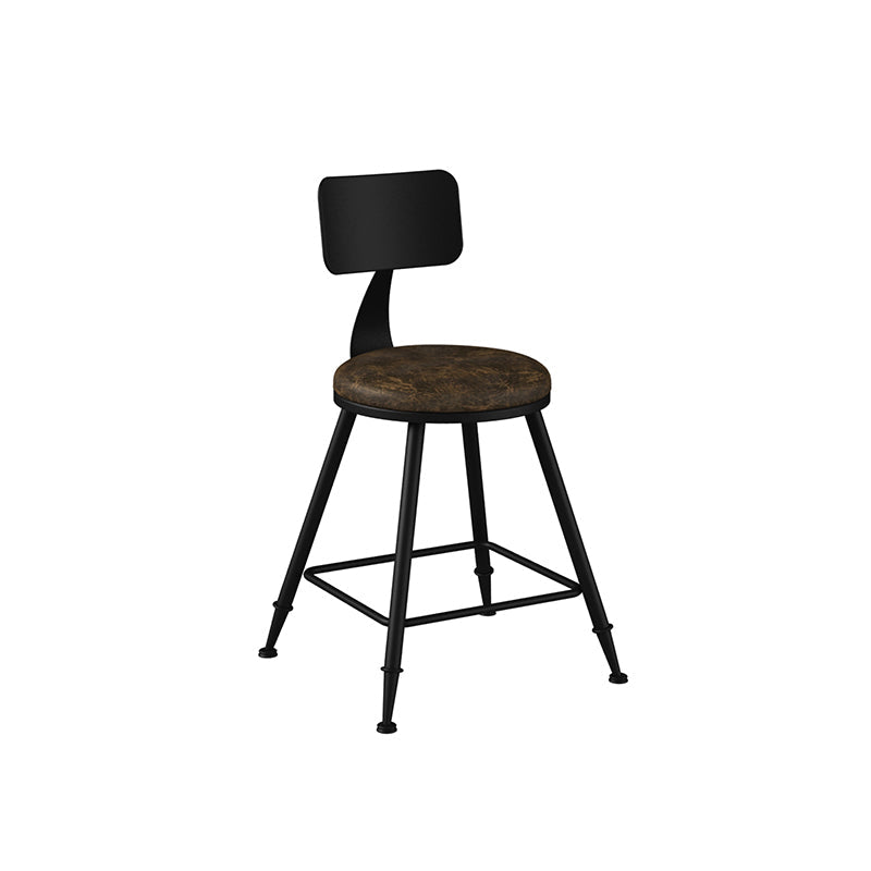 Industrial Matte Finish Coffee Shop Stool Footrest Low Back Stool Brown 1 Piece Short Stool(18"H) Clearhalo 'Bar Furniture' 'Bar Stools' 'bar_stools' 'furn' 'furn_bar_stools' 'Furniture' 'furniture_bar_stools' 'Kitchen & Dining Furniture' 4790766