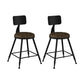 Industrial Matte Finish Coffee Shop Stool Footrest Low Back Stool Brown 2 Piece Set Short Stool(18"H) Clearhalo 'Bar Furniture' 'Bar Stools' 'bar_stools' 'furn' 'furn_bar_stools' 'Furniture' 'furniture_bar_stools' 'Kitchen & Dining Furniture' 4790767