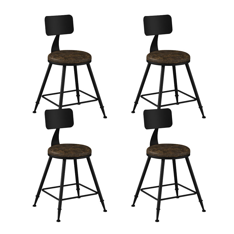 Industrial Matte Finish Coffee Shop Stool Footrest Low Back Stool Brown 4 Piece Set Short Stool(18"H) Clearhalo 'Bar Furniture' 'Bar Stools' 'bar_stools' 'furn' 'furn_bar_stools' 'Furniture' 'furniture_bar_stools' 'Kitchen & Dining Furniture' 4790768