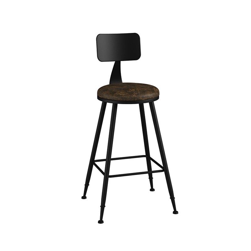 Industrial Matte Finish Coffee Shop Stool Footrest Low Back Stool Brown 1 Piece Counter Stool(26"H) Clearhalo 'Bar Furniture' 'Bar Stools' 'bar_stools' 'furn' 'furn_bar_stools' 'Furniture' 'furniture_bar_stools' 'Kitchen & Dining Furniture' 4790769