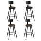 Industrial Matte Finish Coffee Shop Stool Footrest Low Back Stool Brown 4 Piece Set Counter Stool(26"H) Clearhalo 'Bar Furniture' 'Bar Stools' 'bar_stools' 'furn' 'furn_bar_stools' 'Furniture' 'furniture_bar_stools' 'Kitchen & Dining Furniture' 4790771