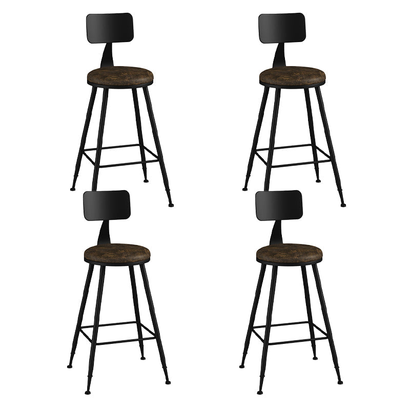 Industrial Matte Finish Coffee Shop Stool Footrest Low Back Stool Brown 4 Piece Set Counter Stool(26"H) Clearhalo 'Bar Furniture' 'Bar Stools' 'bar_stools' 'furn' 'furn_bar_stools' 'Furniture' 'furniture_bar_stools' 'Kitchen & Dining Furniture' 4790771