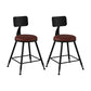 Industrial Matte Finish Coffee Shop Stool Footrest Low Back Stool Burgundy 2 Piece Set Short Stool(18"H) Clearhalo 'Bar Furniture' 'Bar Stools' 'bar_stools' 'furn' 'furn_bar_stools' 'Furniture' 'furniture_bar_stools' 'Kitchen & Dining Furniture' 4790773