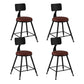 Industrial Matte Finish Coffee Shop Stool Footrest Low Back Stool Burgundy 4 Piece Set Short Stool(18"H) Clearhalo 'Bar Furniture' 'Bar Stools' 'bar_stools' 'furn' 'furn_bar_stools' 'Furniture' 'furniture_bar_stools' 'Kitchen & Dining Furniture' 4790774