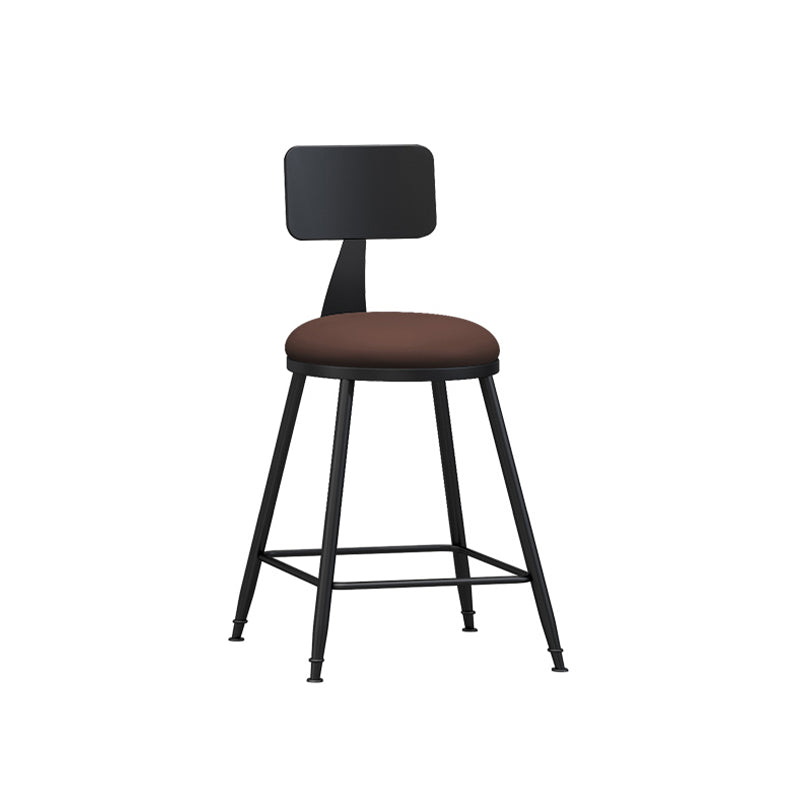Industrial Matte Finish Coffee Shop Stool Footrest Low Back Stool Burgundy 1 Piece Short Stool(22"H) Clearhalo 'Bar Furniture' 'Bar Stools' 'bar_stools' 'furn' 'furn_bar_stools' 'Furniture' 'furniture_bar_stools' 'Kitchen & Dining Furniture' 4790775