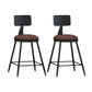 Industrial Matte Finish Coffee Shop Stool Footrest Low Back Stool Burgundy 2 Piece Set Short Stool(22"H) Clearhalo 'Bar Furniture' 'Bar Stools' 'bar_stools' 'furn' 'furn_bar_stools' 'Furniture' 'furniture_bar_stools' 'Kitchen & Dining Furniture' 4790776