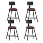 Industrial Matte Finish Coffee Shop Stool Footrest Low Back Stool Burgundy 4 Piece Set Short Stool(22"H) Clearhalo 'Bar Furniture' 'Bar Stools' 'bar_stools' 'furn' 'furn_bar_stools' 'Furniture' 'furniture_bar_stools' 'Kitchen & Dining Furniture' 4790777