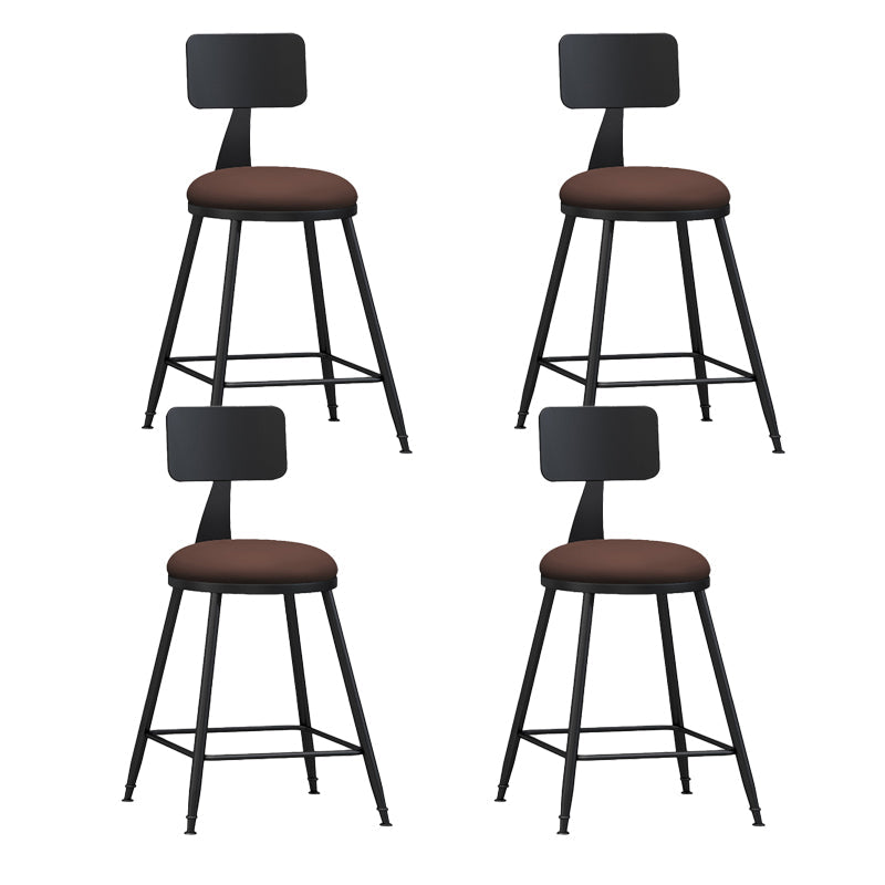 Industrial Matte Finish Coffee Shop Stool Footrest Low Back Stool Burgundy 4 Piece Set Short Stool(22"H) Clearhalo 'Bar Furniture' 'Bar Stools' 'bar_stools' 'furn' 'furn_bar_stools' 'Furniture' 'furniture_bar_stools' 'Kitchen & Dining Furniture' 4790777