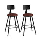 Industrial Matte Finish Coffee Shop Stool Footrest Low Back Stool Burgundy 2 Piece Set Counter Stool(26"H) Clearhalo 'Bar Furniture' 'Bar Stools' 'bar_stools' 'furn' 'furn_bar_stools' 'Furniture' 'furniture_bar_stools' 'Kitchen & Dining Furniture' 4790779