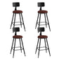 Industrial Matte Finish Coffee Shop Stool Footrest Low Back Stool Burgundy 4 Piece Set Counter Stool(26"H) Clearhalo 'Bar Furniture' 'Bar Stools' 'bar_stools' 'furn' 'furn_bar_stools' 'Furniture' 'furniture_bar_stools' 'Kitchen & Dining Furniture' 4790780