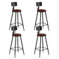 Industrial Matte Finish Coffee Shop Stool Footrest Low Back Stool Burgundy 4 Piece Set Bar Stool(30"H) Clearhalo 'Bar Furniture' 'Bar Stools' 'bar_stools' 'furn' 'furn_bar_stools' 'Furniture' 'furniture_bar_stools' 'Kitchen & Dining Furniture' 4790783