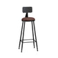 Industrial Matte Finish Coffee Shop Stool Footrest Low Back Stool Burgundy 1 Piece Bar Stool(33"H) Clearhalo 'Bar Furniture' 'Bar Stools' 'bar_stools' 'furn' 'furn_bar_stools' 'Furniture' 'furniture_bar_stools' 'Kitchen & Dining Furniture' 4790784