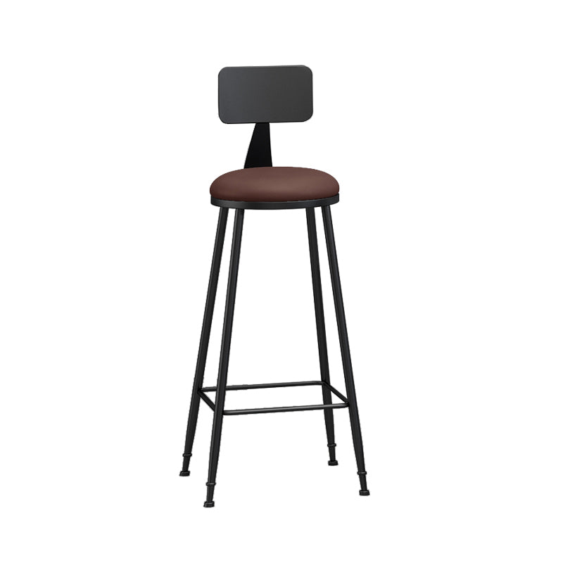 Industrial Matte Finish Coffee Shop Stool Footrest Low Back Stool Burgundy 1 Piece Bar Stool(33"H) Clearhalo 'Bar Furniture' 'Bar Stools' 'bar_stools' 'furn' 'furn_bar_stools' 'Furniture' 'furniture_bar_stools' 'Kitchen & Dining Furniture' 4790784