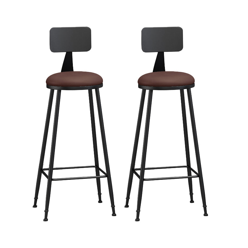 Industrial Matte Finish Coffee Shop Stool Footrest Low Back Stool Burgundy 2 Piece Set Bar Stool(33"H) Clearhalo 'Bar Furniture' 'Bar Stools' 'bar_stools' 'furn' 'furn_bar_stools' 'Furniture' 'furniture_bar_stools' 'Kitchen & Dining Furniture' 4790785