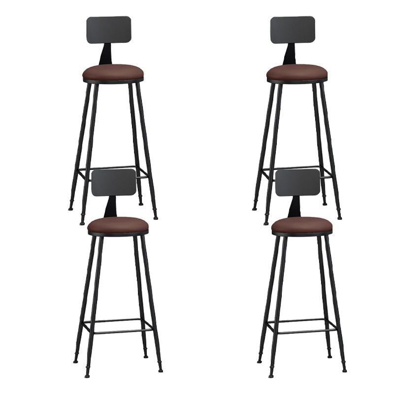 Industrial Matte Finish Coffee Shop Stool Footrest Low Back Stool Burgundy 4 Piece Set Bar Stool(33"H) Clearhalo 'Bar Furniture' 'Bar Stools' 'bar_stools' 'furn' 'furn_bar_stools' 'Furniture' 'furniture_bar_stools' 'Kitchen & Dining Furniture' 4790786