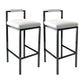 Contemporary Footrest Upholstered Home Stool Matte Finish Low Back Barstool White 2 Piece Set Clearhalo 'Bar Furniture' 'Bar Stools' 'bar_stools' 'furn' 'furn_bar_stools' 'Furniture' 'furniture_bar_stools' 'Kitchen & Dining Furniture' 4790793