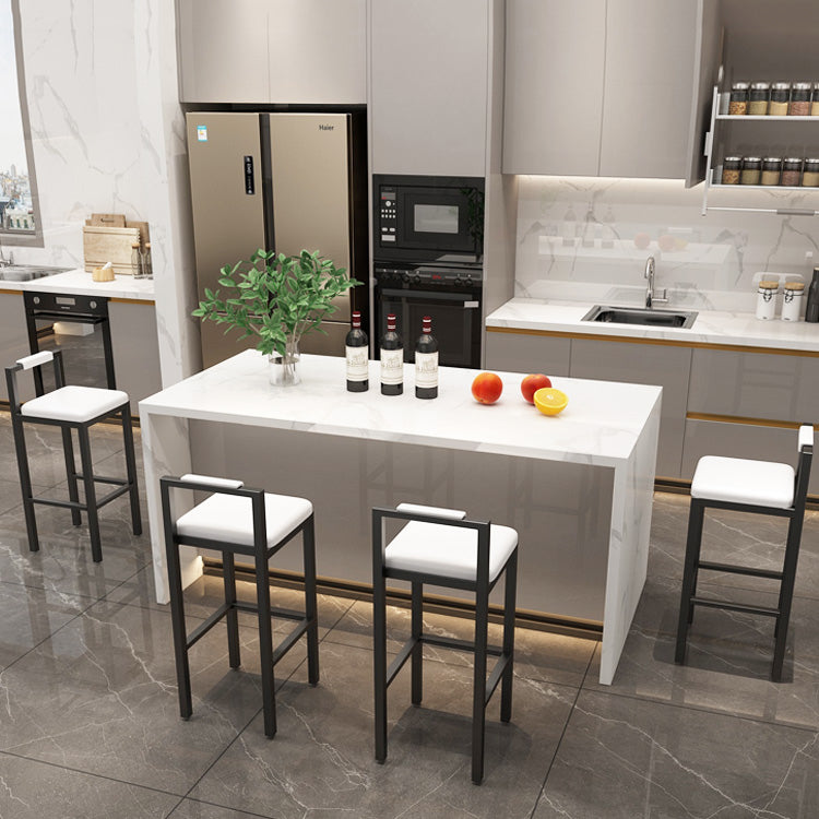 Contemporary Footrest Upholstered Home Stool Matte Finish Low Back Barstool Clearhalo 'Bar Furniture' 'Bar Stools' 'bar_stools' 'furn' 'furn_bar_stools' 'Furniture' 'furniture_bar_stools' 'Kitchen & Dining Furniture' 4790795