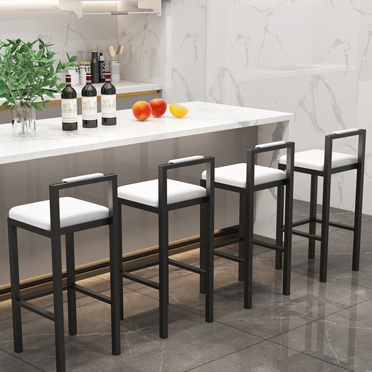 Contemporary Footrest Upholstered Home Stool Matte Finish Low Back Barstool Clearhalo 'Bar Furniture' 'Bar Stools' 'bar_stools' 'furn' 'furn_bar_stools' 'Furniture' 'furniture_bar_stools' 'Kitchen & Dining Furniture' 4790799