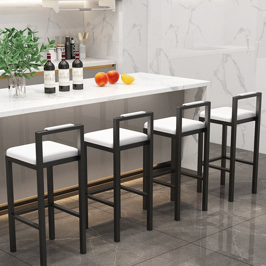 Contemporary Footrest Upholstered Home Stool Matte Finish Low Back Barstool Clearhalo 'Bar Furniture' 'Bar Stools' 'bar_stools' 'furn' 'furn_bar_stools' 'Furniture' 'furniture_bar_stools' 'Kitchen & Dining Furniture' 4790799