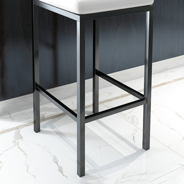 Contemporary Footrest Upholstered Home Stool Matte Finish Low Back Barstool Clearhalo 'Bar Furniture' 'Bar Stools' 'bar_stools' 'furn' 'furn_bar_stools' 'Furniture' 'furniture_bar_stools' 'Kitchen & Dining Furniture' 4790804