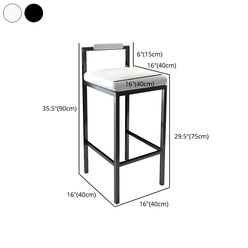 Contemporary Footrest Upholstered Home Stool Matte Finish Low Back Barstool Clearhalo 'Bar Furniture' 'Bar Stools' 'bar_stools' 'furn' 'furn_bar_stools' 'Furniture' 'furniture_bar_stools' 'Kitchen & Dining Furniture' 4790810