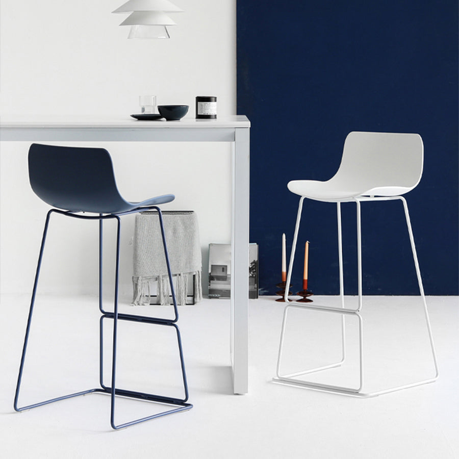 Modern Style Bar-stool Plastic Counter Bar Stool with Metal Legs for Kitchen Clearhalo 'Bar Furniture' 'Bar Stools' 'bar_stools' 'furn' 'furn_bar_stools' 'Furniture' 'furniture_bar_stools' 'Kitchen & Dining Furniture' 4790846