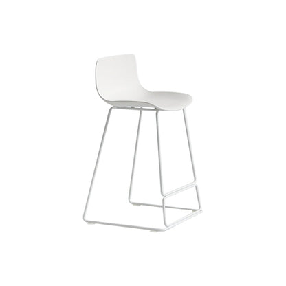 Modern Style Bar-stool Plastic Counter Bar Stool with Metal Legs for Kitchen White 1 Piece Counter Stool (24"H) Clearhalo 'Bar Furniture' 'Bar Stools' 'bar_stools' 'furn' 'furn_bar_stools' 'Furniture' 'furniture_bar_stools' 'Kitchen & Dining Furniture' 4790847