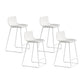 Modern Style Bar-stool Plastic Counter Bar Stool with Metal Legs for Kitchen White 4 Piece Set Counter Stool (24"H) Clearhalo 'Bar Furniture' 'Bar Stools' 'bar_stools' 'furn' 'furn_bar_stools' 'Furniture' 'furniture_bar_stools' 'Kitchen & Dining Furniture' 4790851