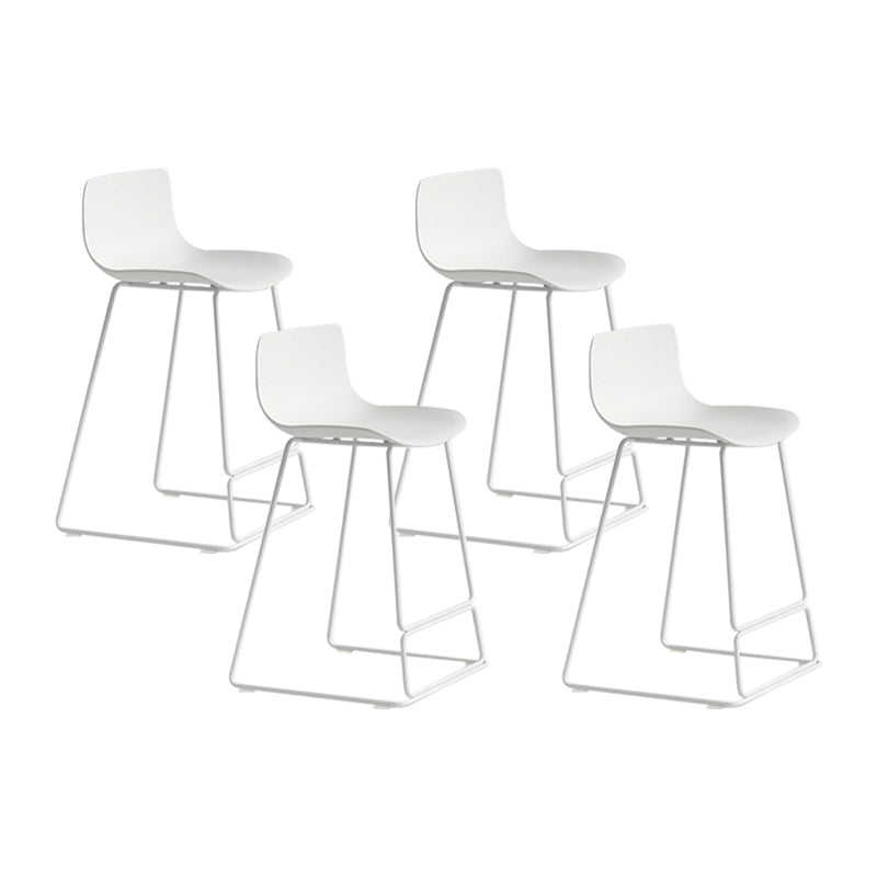 Modern Style Bar-stool Plastic Counter Bar Stool with Metal Legs for Kitchen White 4 Piece Set Counter Stool (24"H) Clearhalo 'Bar Furniture' 'Bar Stools' 'bar_stools' 'furn' 'furn_bar_stools' 'Furniture' 'furniture_bar_stools' 'Kitchen & Dining Furniture' 4790851