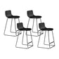 Modern Style Bar-stool Plastic Counter Bar Stool with Metal Legs for Kitchen Black 4 Piece Set Counter Stool (24"H) Clearhalo 'Bar Furniture' 'Bar Stools' 'bar_stools' 'furn' 'furn_bar_stools' 'Furniture' 'furniture_bar_stools' 'Kitchen & Dining Furniture' 4790856