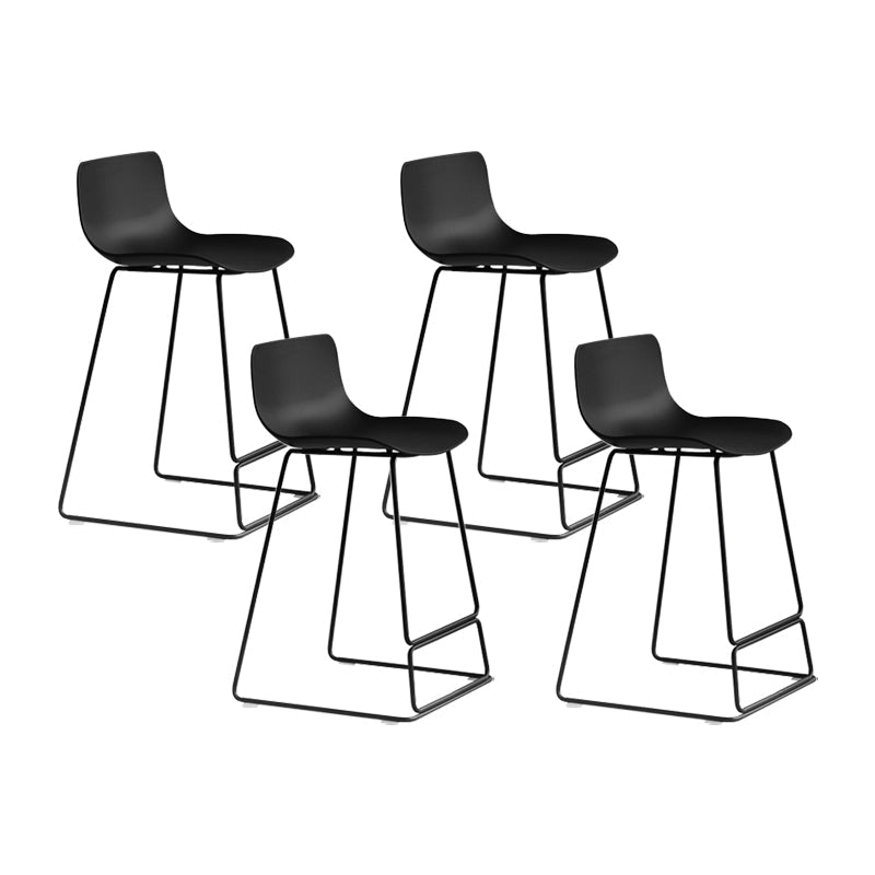 Modern Style Bar-stool Plastic Counter Bar Stool with Metal Legs for Kitchen Black 4 Piece Set Counter Stool (24"H) Clearhalo 'Bar Furniture' 'Bar Stools' 'bar_stools' 'furn' 'furn_bar_stools' 'Furniture' 'furniture_bar_stools' 'Kitchen & Dining Furniture' 4790856