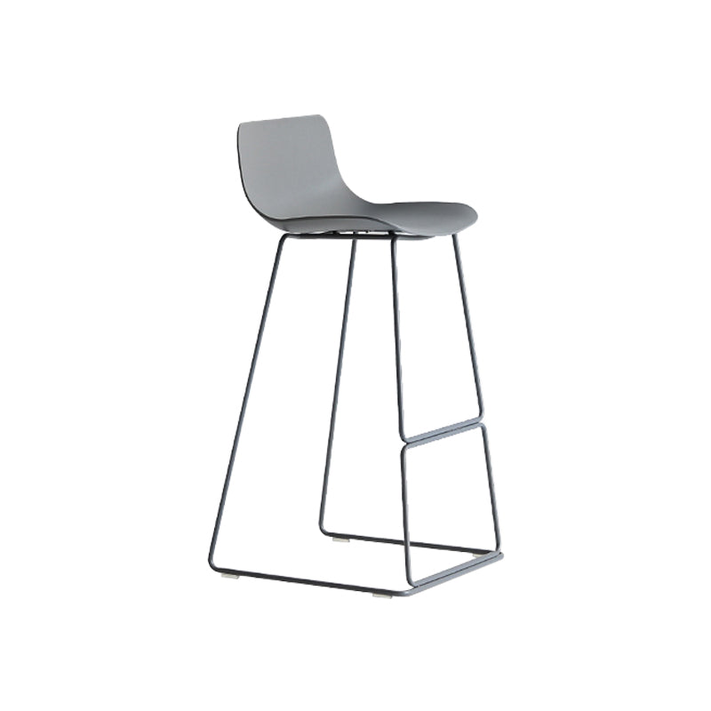 Modern Style Bar-stool Plastic Counter Bar Stool with Metal Legs for Kitchen Grey 1 Piece Bar Stool(30"H) Clearhalo 'Bar Furniture' 'Bar Stools' 'bar_stools' 'furn' 'furn_bar_stools' 'Furniture' 'furniture_bar_stools' 'Kitchen & Dining Furniture' 4790858