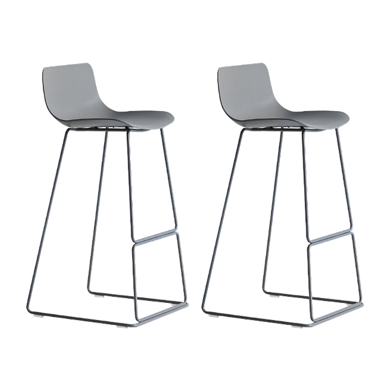 Modern Style Bar-stool Plastic Counter Bar Stool with Metal Legs for Kitchen Grey 2 Piece Set Bar Stool(30"H) Clearhalo 'Bar Furniture' 'Bar Stools' 'bar_stools' 'furn' 'furn_bar_stools' 'Furniture' 'furniture_bar_stools' 'Kitchen & Dining Furniture' 4790861
