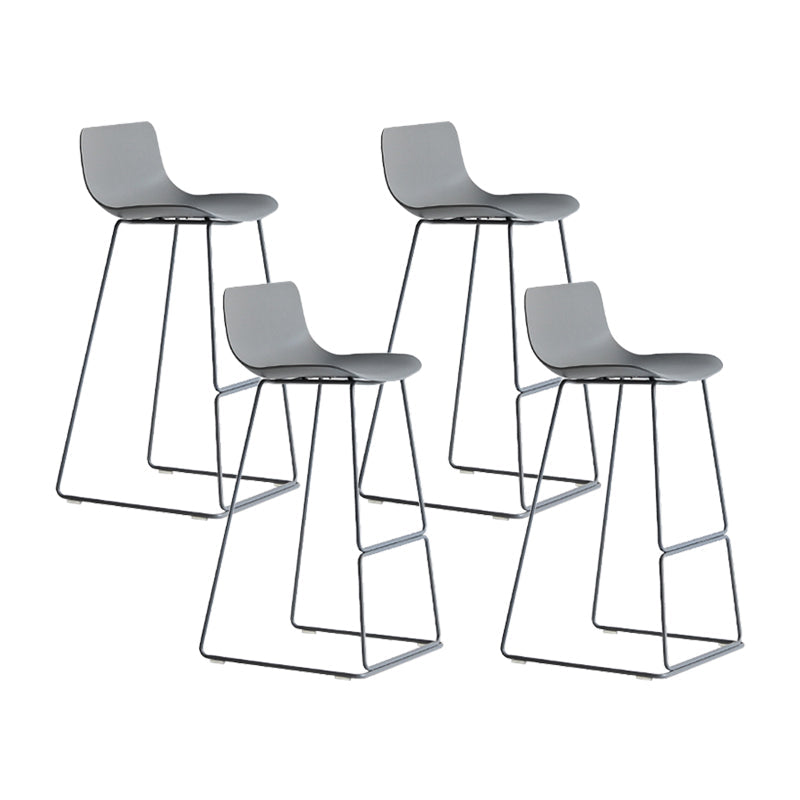 Modern Style Bar-stool Plastic Counter Bar Stool with Metal Legs for Kitchen Grey 4 Piece Set Bar Stool(30"H) Clearhalo 'Bar Furniture' 'Bar Stools' 'bar_stools' 'furn' 'furn_bar_stools' 'Furniture' 'furniture_bar_stools' 'Kitchen & Dining Furniture' 4790863