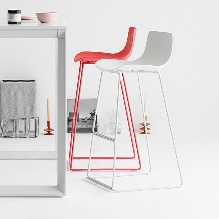 Modern Style Bar-stool Plastic Counter Bar Stool with Metal Legs for Kitchen Clearhalo 'Bar Furniture' 'Bar Stools' 'bar_stools' 'furn' 'furn_bar_stools' 'Furniture' 'furniture_bar_stools' 'Kitchen & Dining Furniture' 4790864