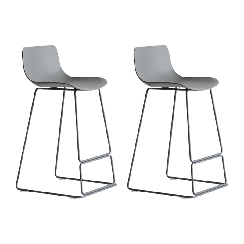 Modern Style Bar-stool Plastic Counter Bar Stool with Metal Legs for Kitchen Grey 2 Piece Set Clearhalo 'Bar Furniture' 'Bar Stools' 'bar_stools' 'furn' 'furn_bar_stools' 'Furniture' 'furniture_bar_stools' 'Kitchen & Dining Furniture' 4790867