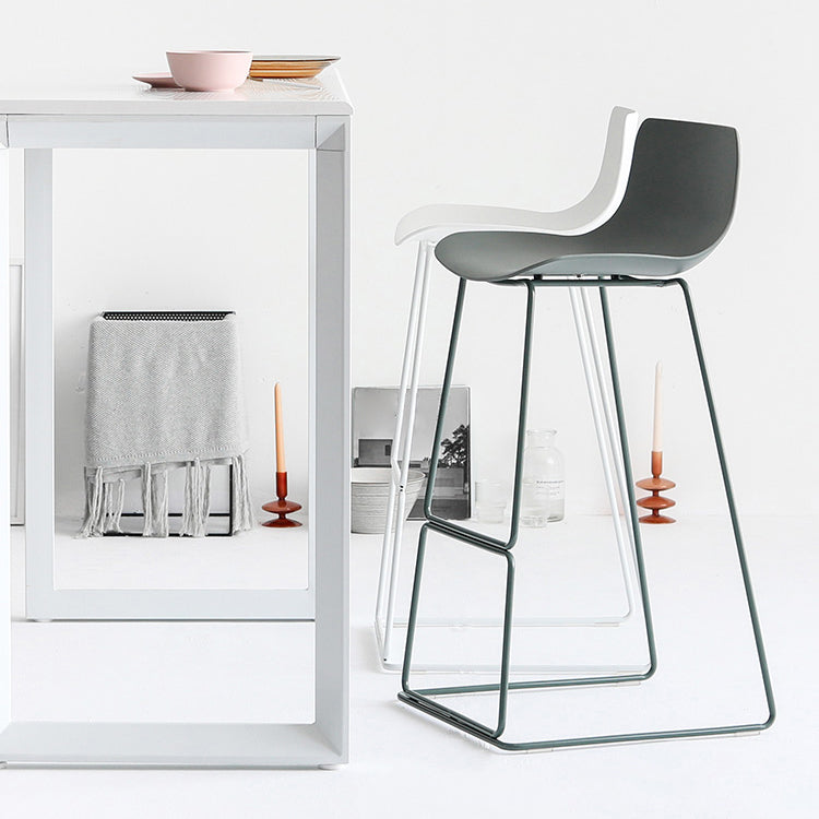 Modern Style Bar-stool Plastic Counter Bar Stool with Metal Legs for Kitchen Clearhalo 'Bar Furniture' 'Bar Stools' 'bar_stools' 'furn' 'furn_bar_stools' 'Furniture' 'furniture_bar_stools' 'Kitchen & Dining Furniture' 4790872