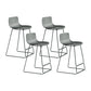 Modern Style Bar-stool Plastic Counter Bar Stool with Metal Legs for Kitchen Green 4 Piece Set Counter Stool (24"H) Clearhalo 'Bar Furniture' 'Bar Stools' 'bar_stools' 'furn' 'furn_bar_stools' 'Furniture' 'furniture_bar_stools' 'Kitchen & Dining Furniture' 4790874