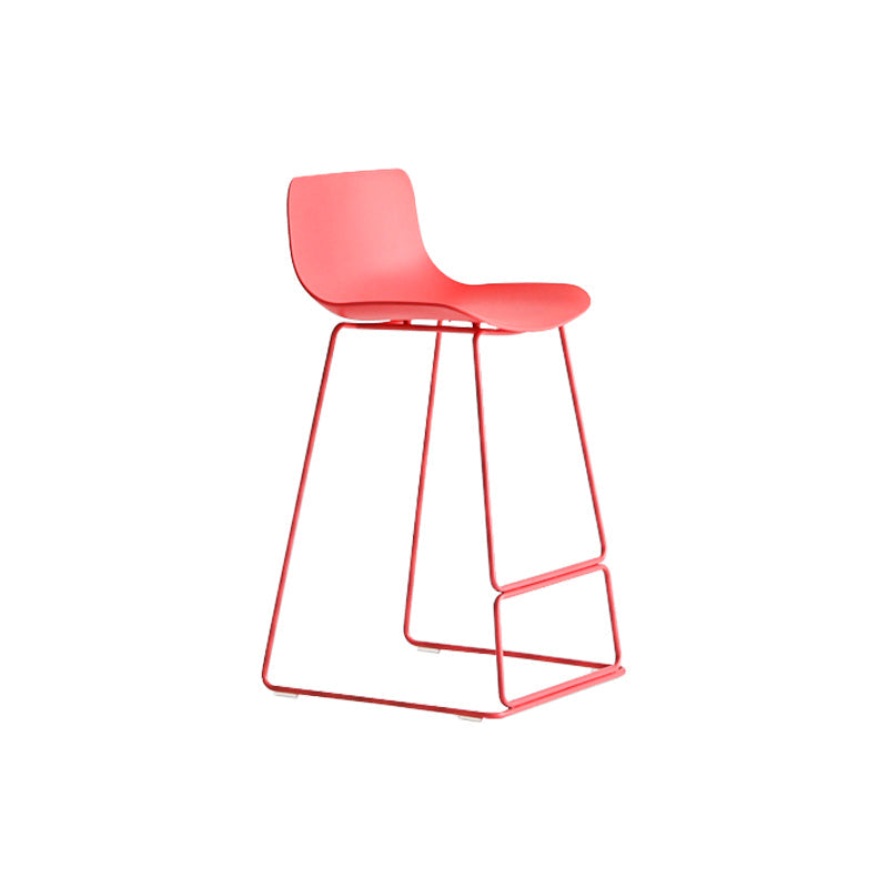 Modern Style Bar-stool Plastic Counter Bar Stool with Metal Legs for Kitchen Red 1 Piece Counter Stool(26"H) Clearhalo 'Bar Furniture' 'Bar Stools' 'bar_stools' 'furn' 'furn_bar_stools' 'Furniture' 'furniture_bar_stools' 'Kitchen & Dining Furniture' 4790879