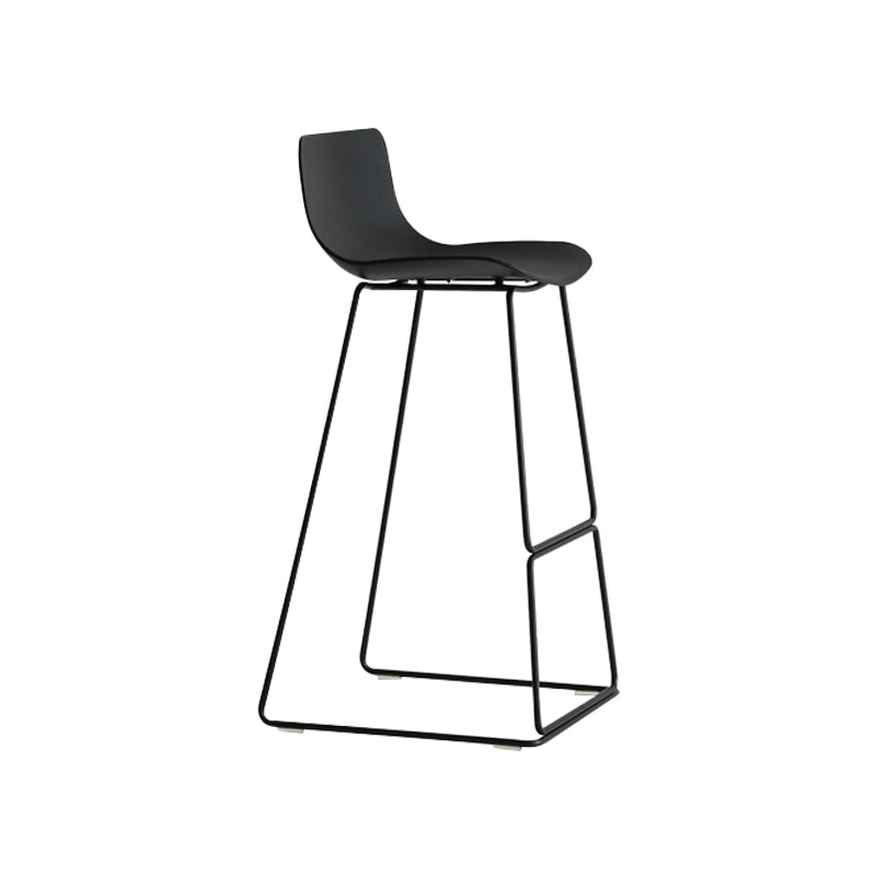 Modern Style Bar-stool Plastic Counter Bar Stool with Metal Legs for Kitchen Black 1 Piece Bar Stool(30"H) Clearhalo 'Bar Furniture' 'Bar Stools' 'bar_stools' 'furn' 'furn_bar_stools' 'Furniture' 'furniture_bar_stools' 'Kitchen & Dining Furniture' 4790882