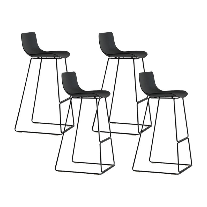 Modern Style Bar-stool Plastic Counter Bar Stool with Metal Legs for Kitchen Black 4 Piece Set Bar Stool(30"H) Clearhalo 'Bar Furniture' 'Bar Stools' 'bar_stools' 'furn' 'furn_bar_stools' 'Furniture' 'furniture_bar_stools' 'Kitchen & Dining Furniture' 4790884