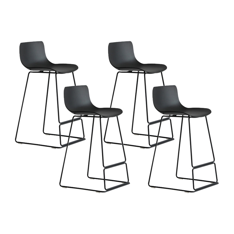Modern Style Bar-stool Plastic Counter Bar Stool with Metal Legs for Kitchen Black 4 Piece Set Counter Stool(26"H) Clearhalo 'Bar Furniture' 'Bar Stools' 'bar_stools' 'furn' 'furn_bar_stools' 'Furniture' 'furniture_bar_stools' 'Kitchen & Dining Furniture' 4790887