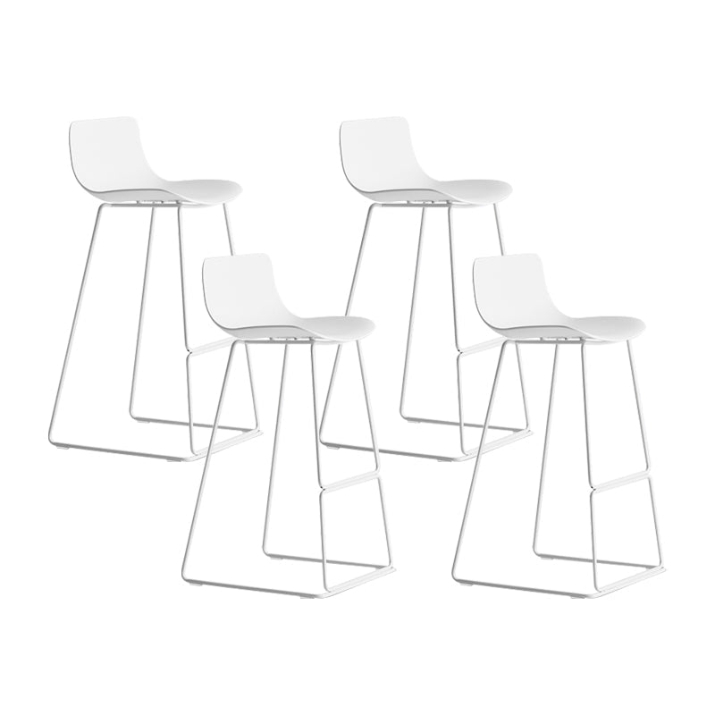 Modern Style Bar-stool Plastic Counter Bar Stool with Metal Legs for Kitchen White 4 Piece Set Bar Stool(30"H) Clearhalo 'Bar Furniture' 'Bar Stools' 'bar_stools' 'furn' 'furn_bar_stools' 'Furniture' 'furniture_bar_stools' 'Kitchen & Dining Furniture' 4790893